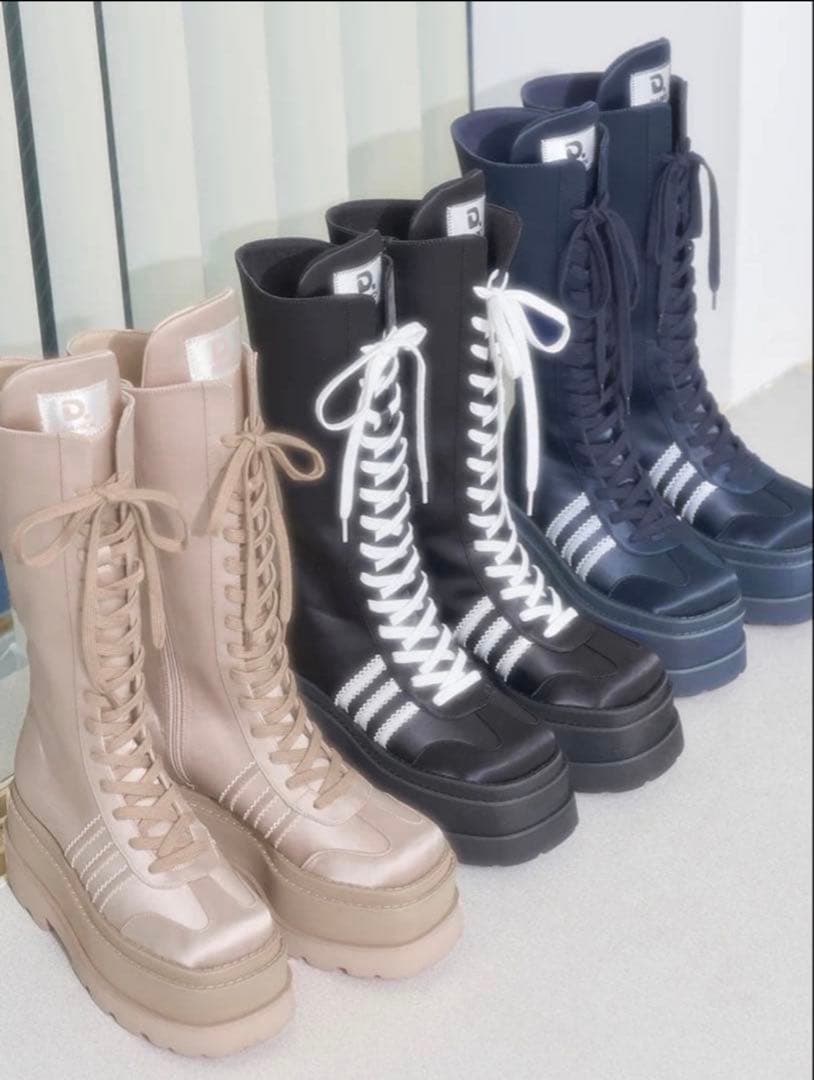 Darich レースアップスニーカーロングブーツ　BLK Mサイズ