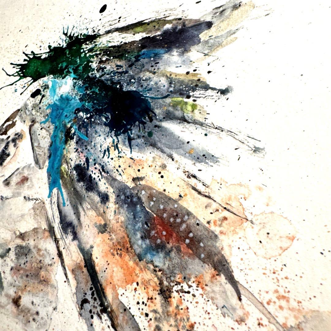 ユ*カ様 鷹 イーグル 鳥 猛禽類 残響 緑 原画 (2024年11月)