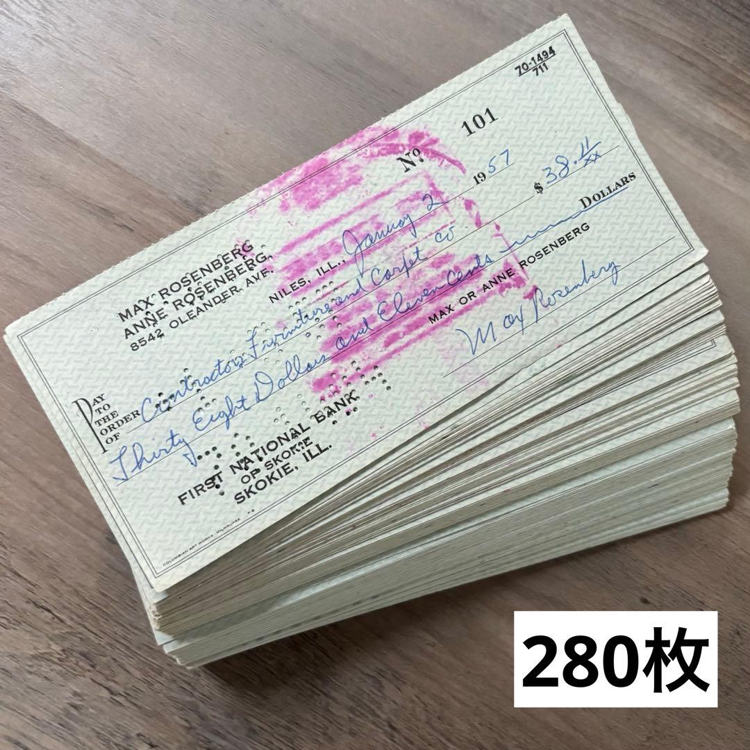 【紙モノ 海外ビンテージ 小切手 まとめ売り ①】