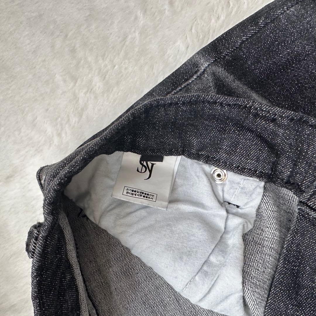 パンツ SYNERJYN CAT WASHING DENIM PANTS BLACK L