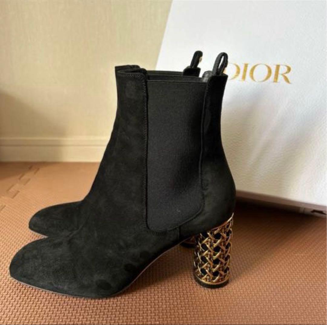 【完売品】DIORクリスチャンディオール　カナージュサイドゴアショートブーツ36