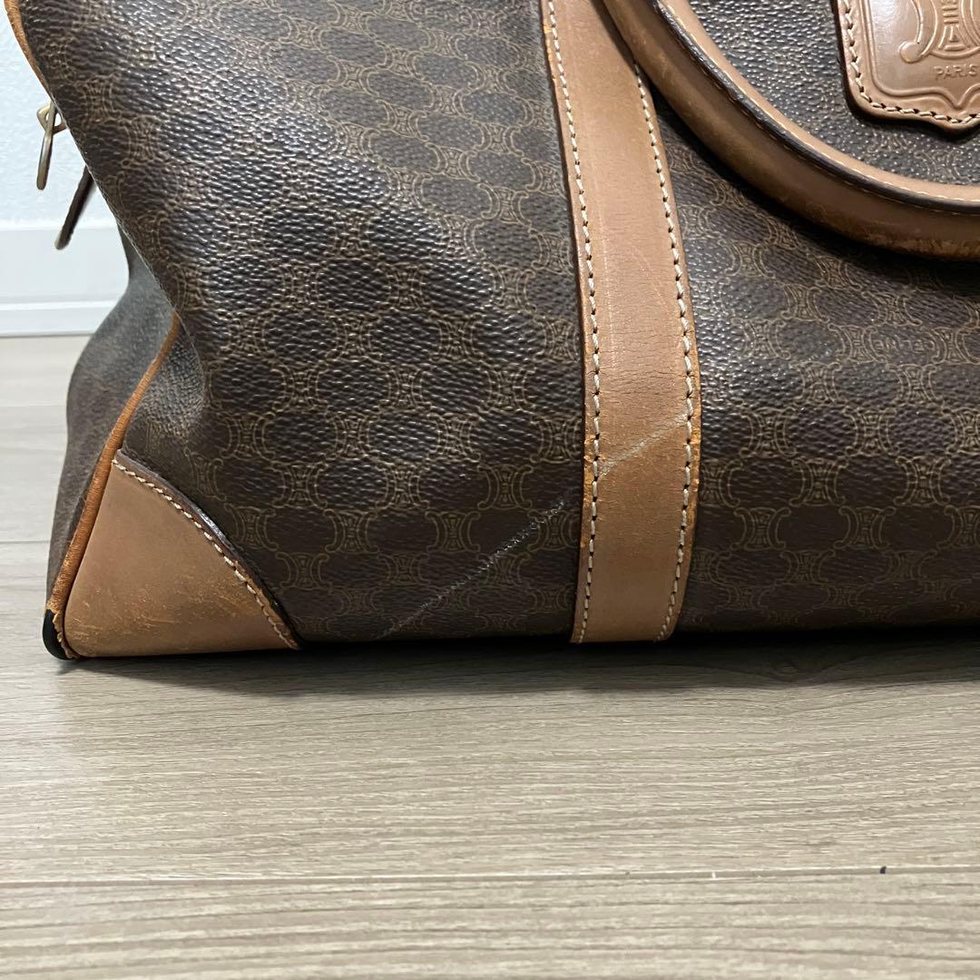 【値下げ・ヴィンテージ】セリーヌ マカダム柄 ボストンバッグ 大容量