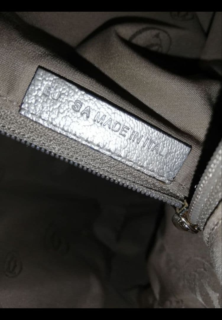 カルティエCartier マルチェロ レザー ハンドバッグ ブロンズ ゴールド