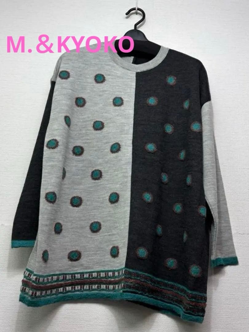 ☆新品☆ M.＆KYOKO モヘヤ混アシンメトリーデザイン ニットチュニック