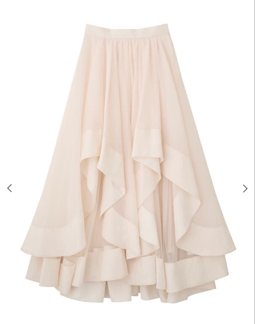 ココディール ウェーブフレアオーガンジースカート アイボリー