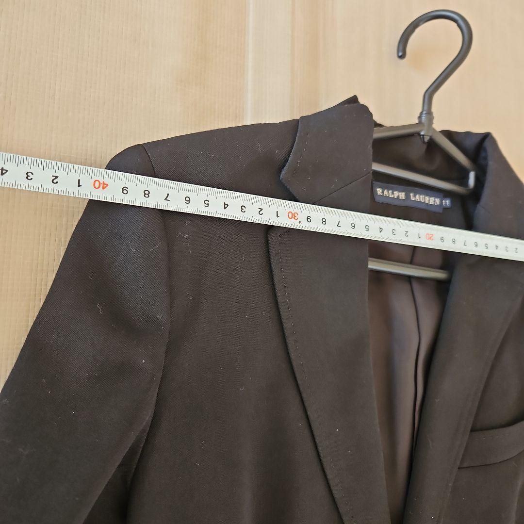 ラルフローレン　パンツスーツ　黒　11号　就活 卒業式　毛59 絹41　美品