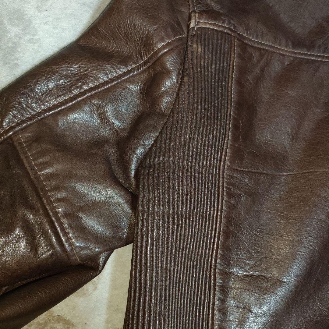 レアモデルSchottシングルライダースヴィンテージ濃茶３６　ダメなら交換も可！