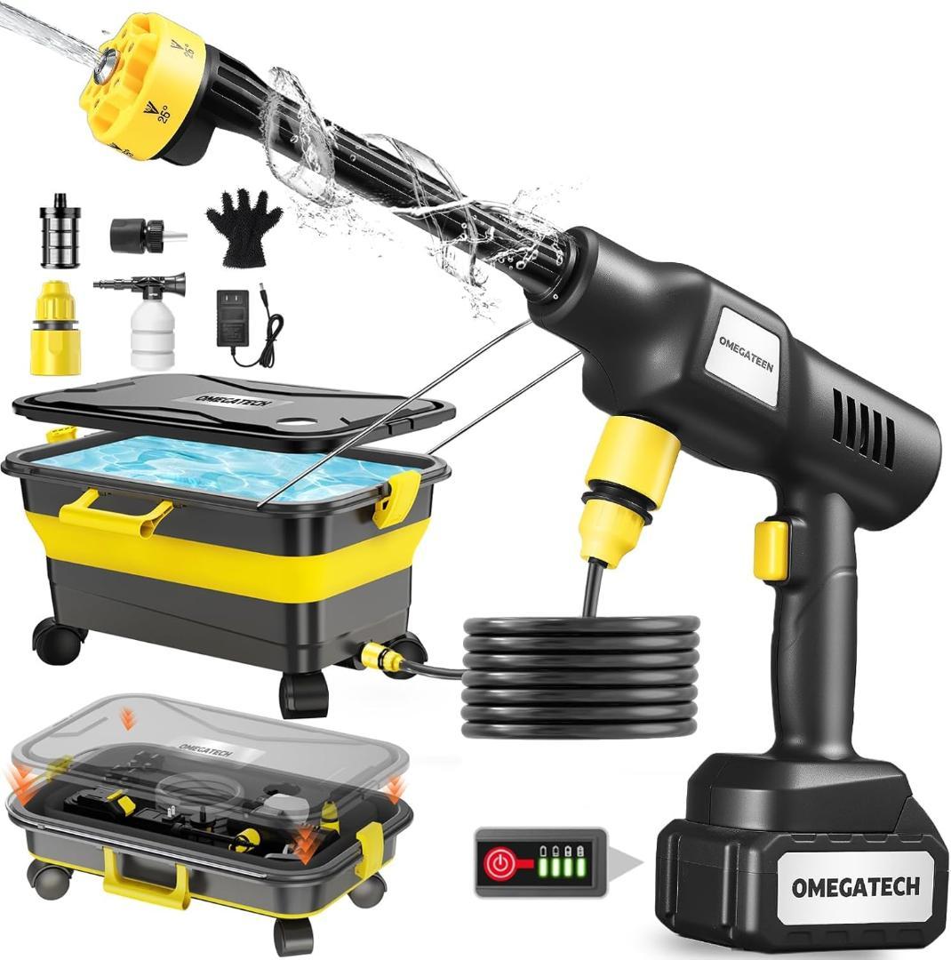 高圧洗浄機 20L折り畳みバケツ 8MPa コードレス 充電式 タンク式