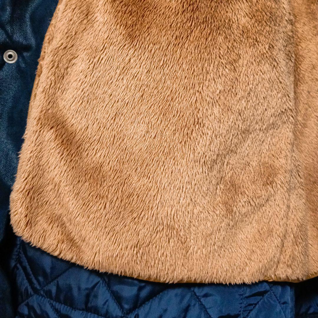 ノースフェイス ホワイトレーベルレザー調ボアインナーアウター ネイビー XL