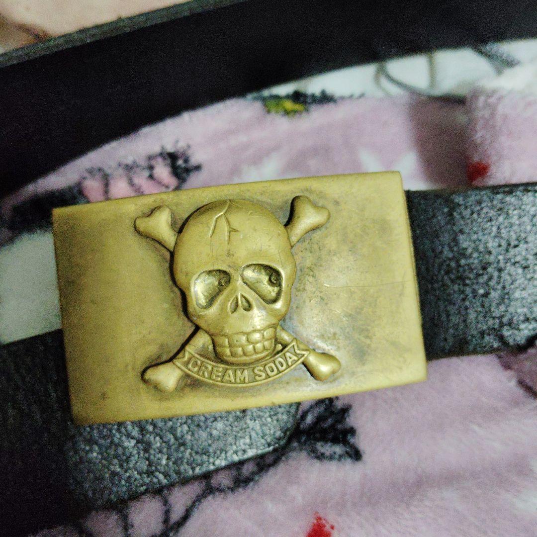 CREAM SODA スカルバックル レザーベルト