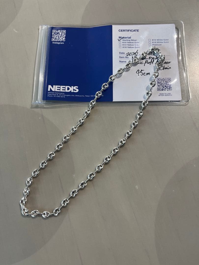 NEEDIS 925 45cm シルバーネックレス oceans ロンハーマン