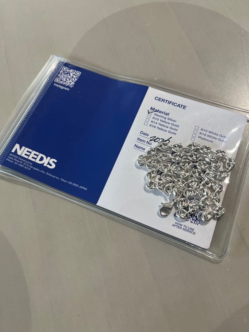 NEEDIS 925 45cm シルバーネックレス oceans ロンハーマン