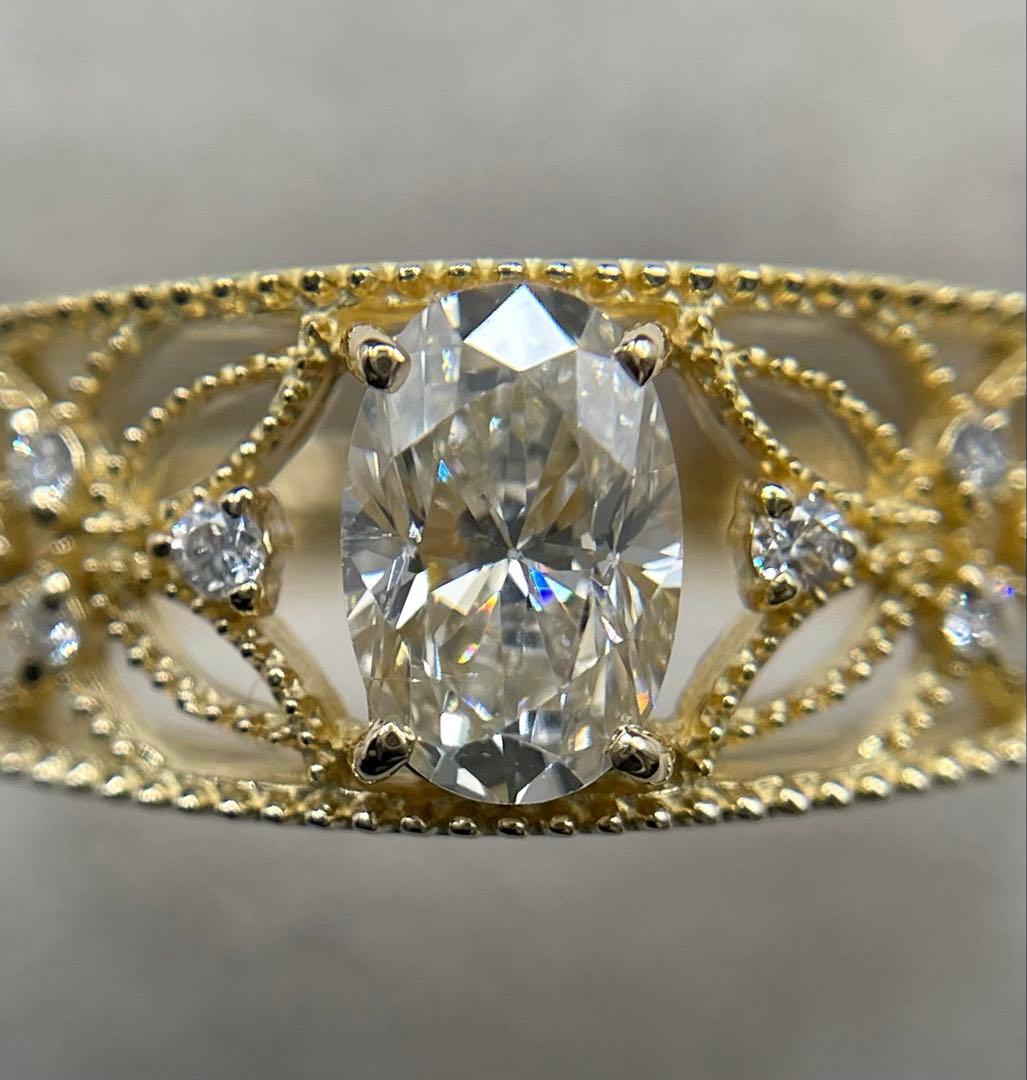 最終交渉可JA78★高級 大粒ダイヤモンド0.762ct K18リングCGLソ付
