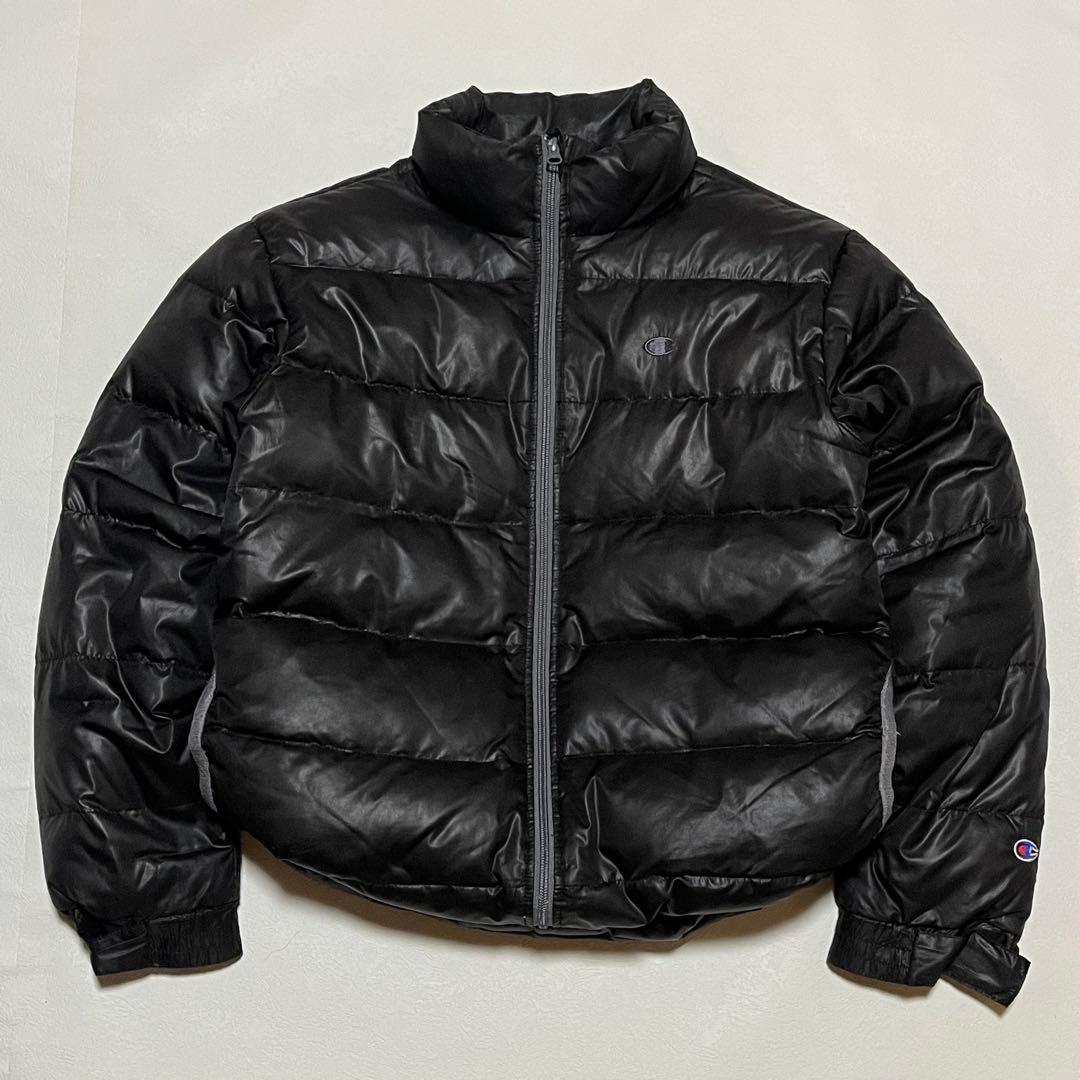 Champion ダウンジャケット ブラック艶消し 短丈 y2k チャンピオン