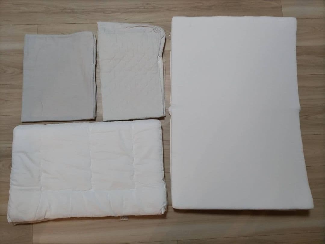 ヤマサキ　ベビーベット（ツーオープン）他ベッドガード＆ベビー布団セット（ミニ）