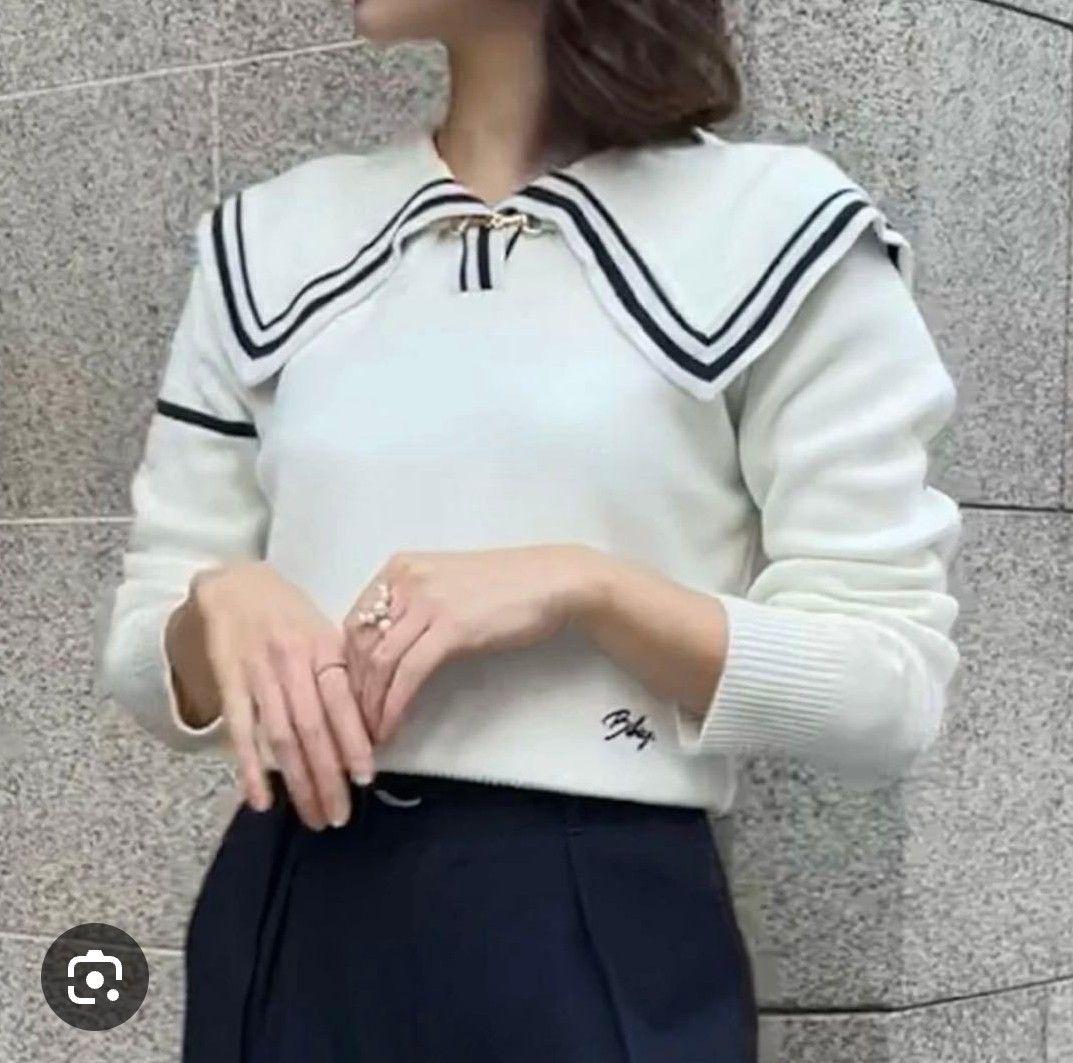 Bibiy セーラーカラーニット GISELLE SAILOR オフホワイト