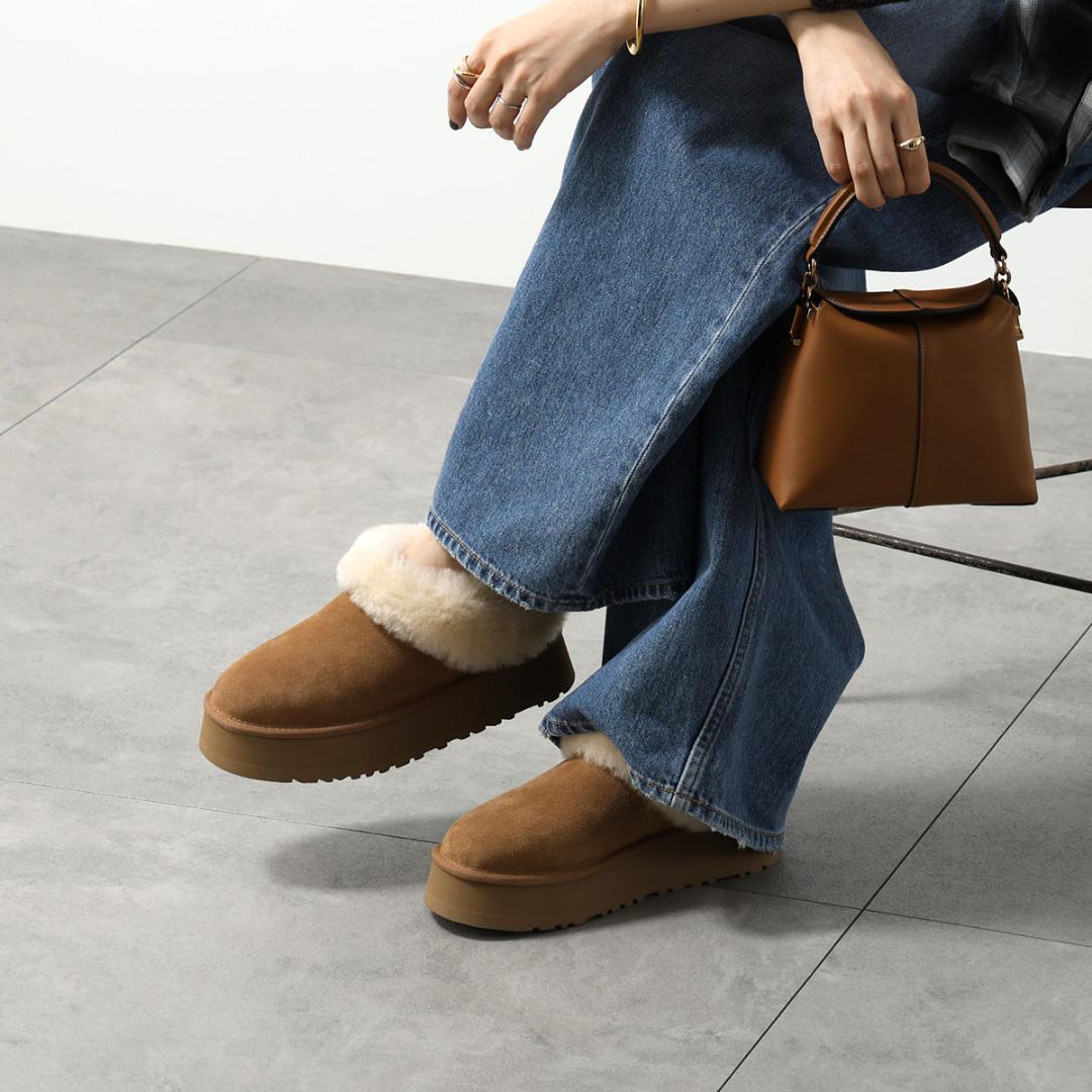 新品 UGG ブラウン ムートンブーツ 厚底