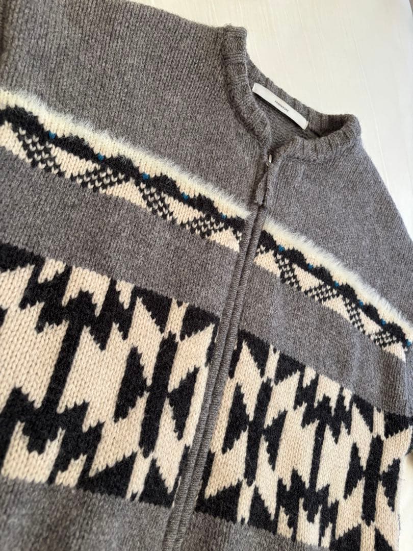 美品　FRAMeWORK ジャガードZIPカーディガン フレームワーク