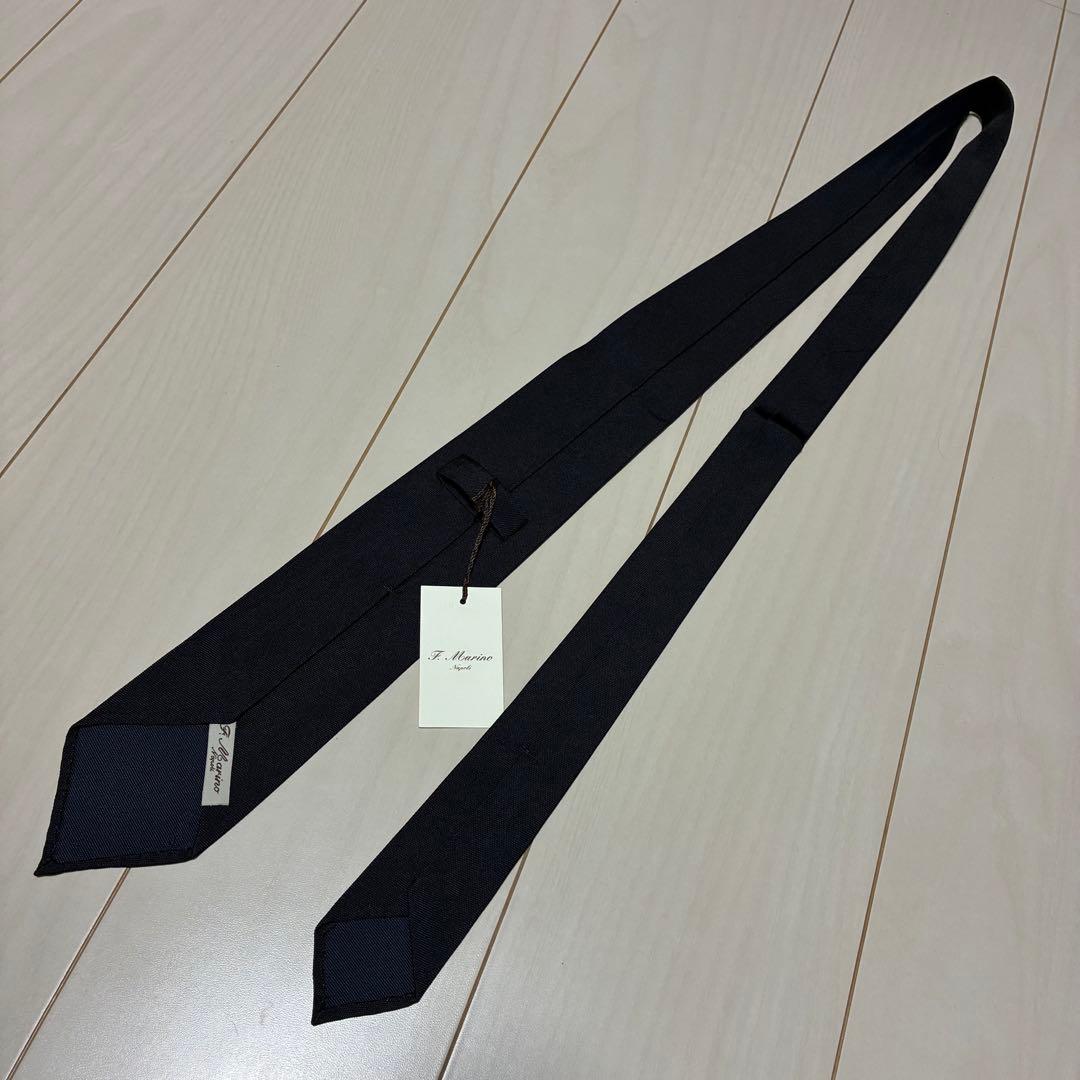 未使用新品 Francesco Marino ダークネイビー ソリッド ネクタイ