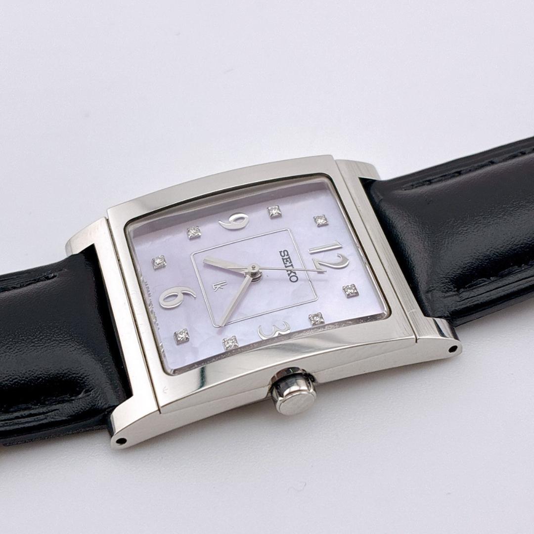 【美品/電池交換済】SEIKO　LK　腕時計　8pダイヤ　新品ベルト　シェル
