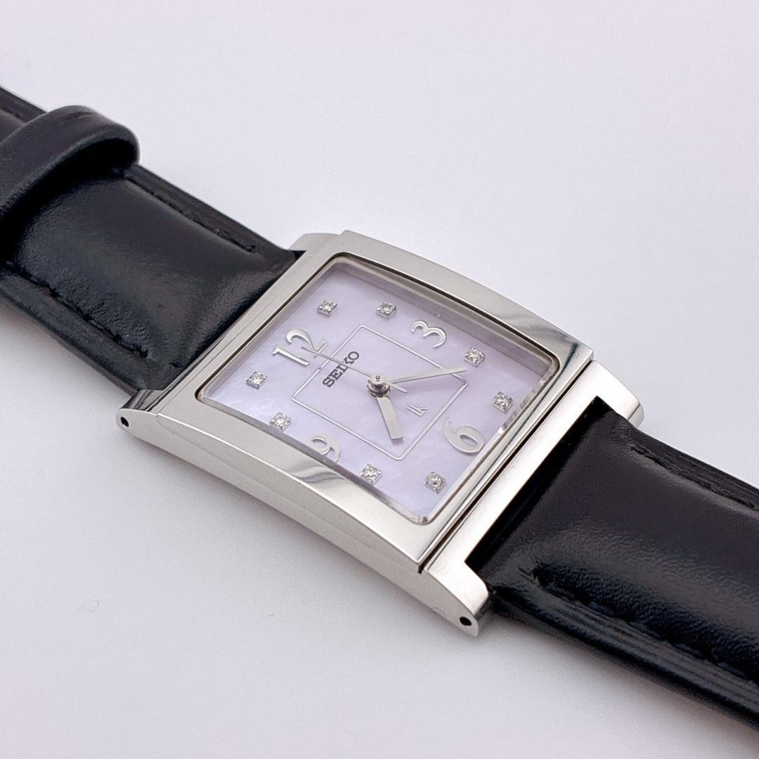 【美品/電池交換済】SEIKO　LK　腕時計　8pダイヤ　新品ベルト　シェル