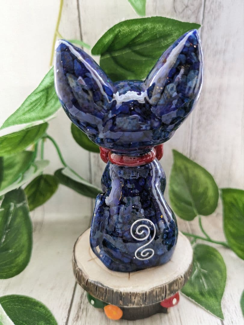 【ひまわり】ラピスラズリのきつねさん形オルゴナイト☆他２点