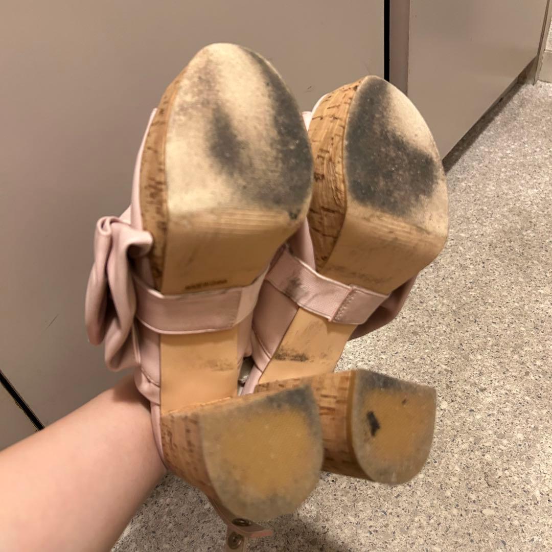 LIZ LISA 2WAYリボンサンダル 厚底 ピンク M