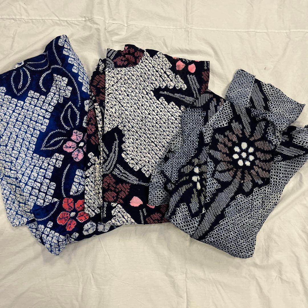 114 絞り浴衣 着物 リメイク用