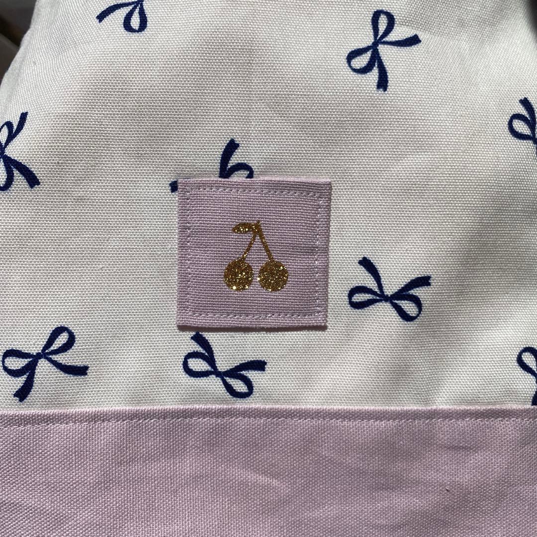 レッスンバック　女の子　上履き入れ　体操服袋　給食袋　リボン　ハンドメイド