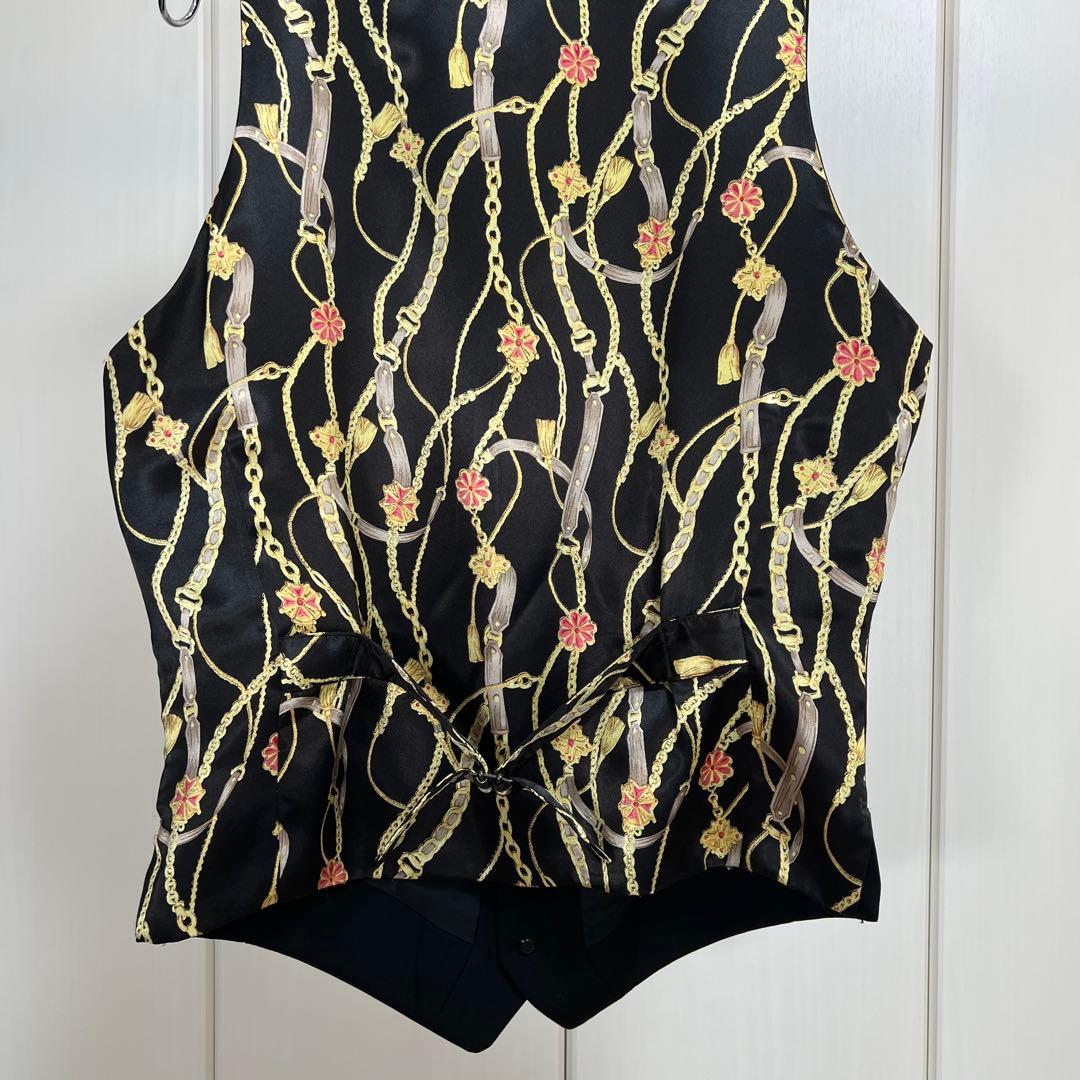 Yohji Yamamoto バックグラフィックデザイン ウールギャバ ジレ