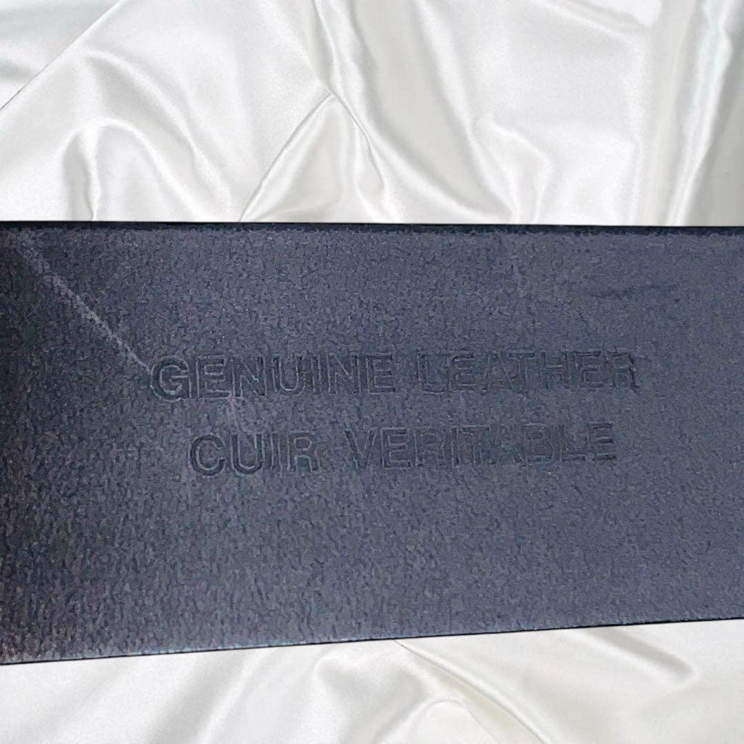 【HUGO BOSS】美品 本革 レザー ドレス ブラック 黒 100cm以上