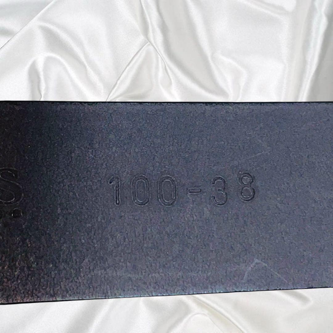 【HUGO BOSS】美品 本革 レザー ドレス ブラック 黒 100cm以上