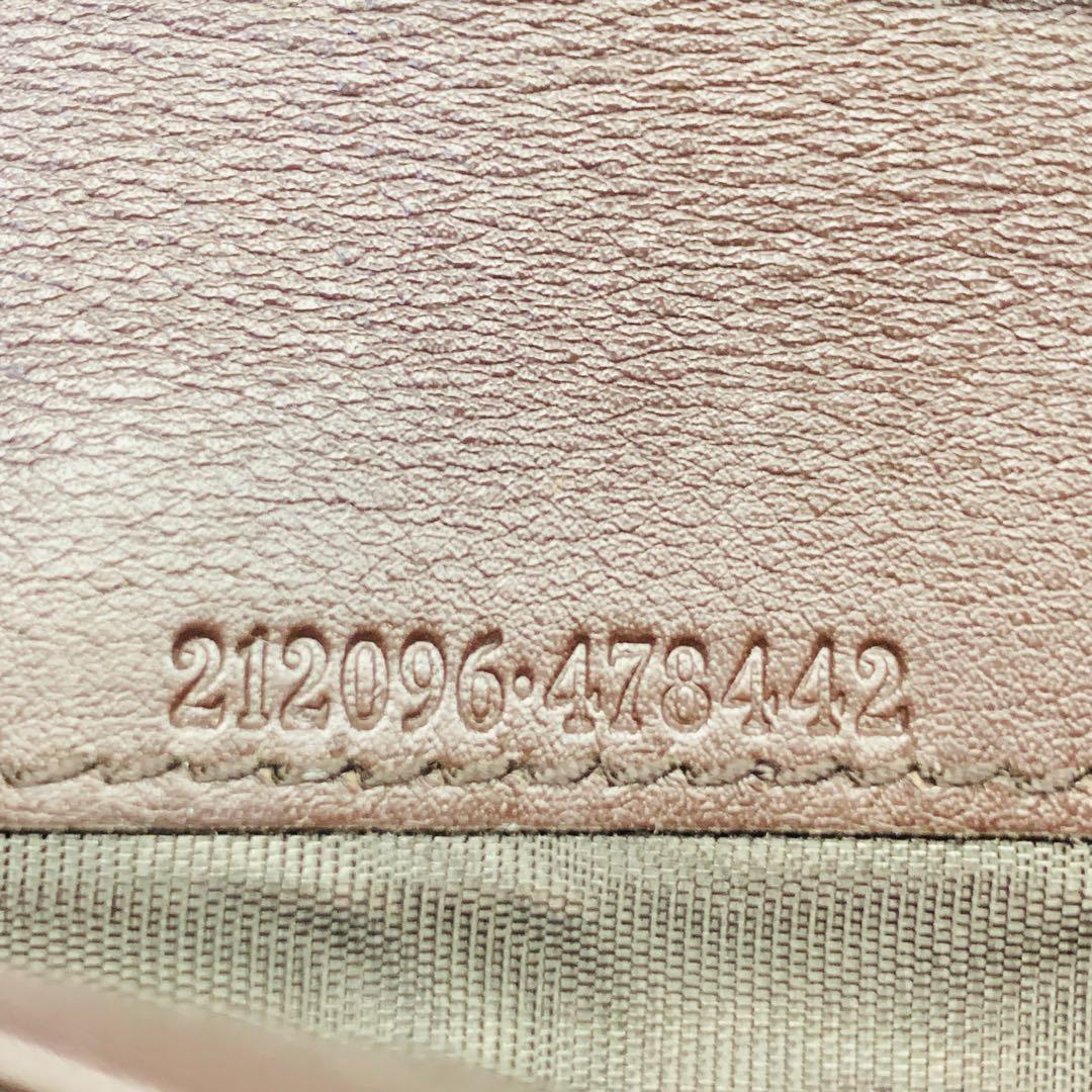⭐️GUCCI グッチ 長財布 ダークブラウン シマレザー　19×10×2cm