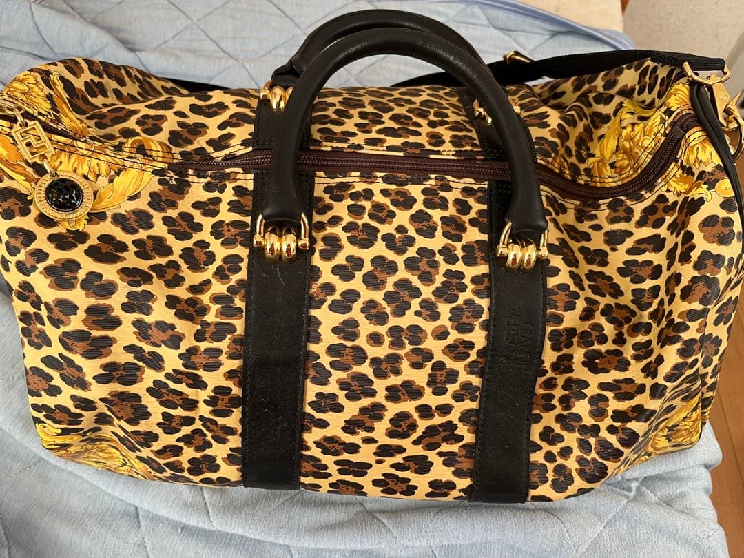 GIANNI VERSACE ヒョウ柄ボストンバッグ