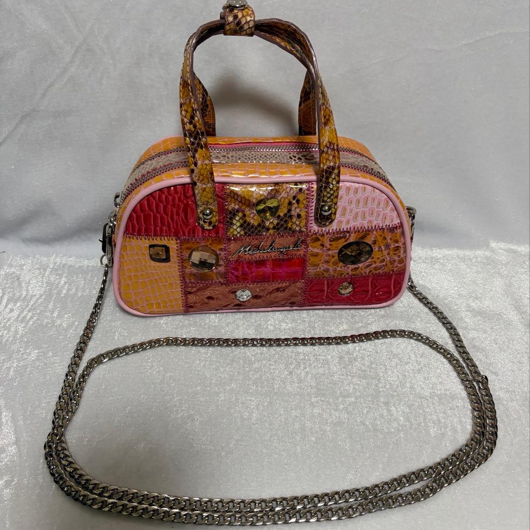 【未使用】ABISTE MICHELANGELO ミニボストンバッグ チェーン付