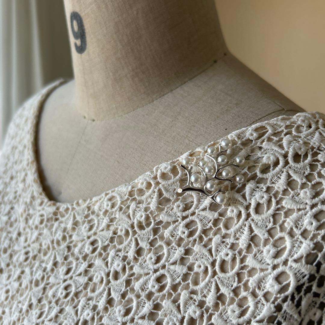 MIKIMOTO 幸福の木ブローチSサイズ　silverベビーあこや