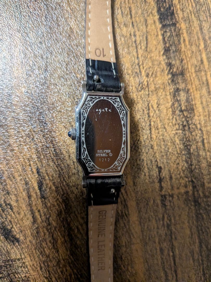 アガット クォーツ腕時計 オーバル型