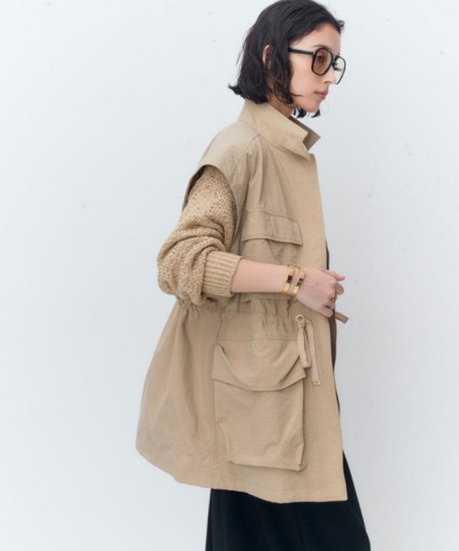 【美品】カレンソロジー　ミリタリー2wayブルゾン　BEG