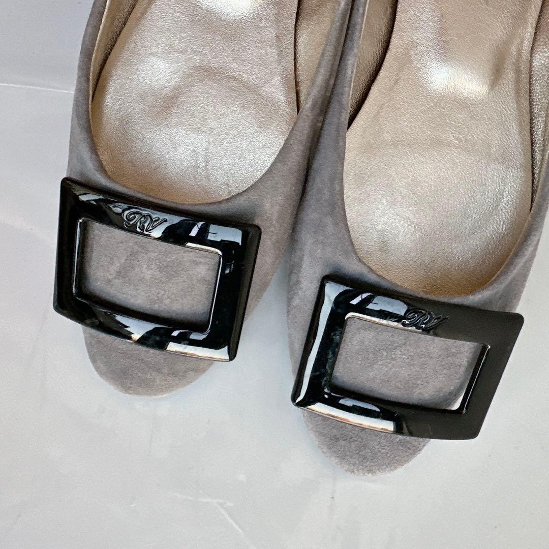ロジェヴィヴィエ　フラットシューズ　パンプス　バレリーナ　美品　37 スエード