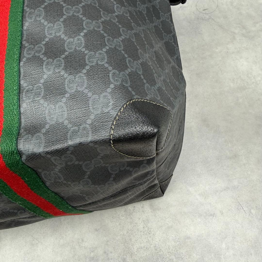GUCCI グッチ GGスプリーム 旅行 トートバッグ ボストン ブラック