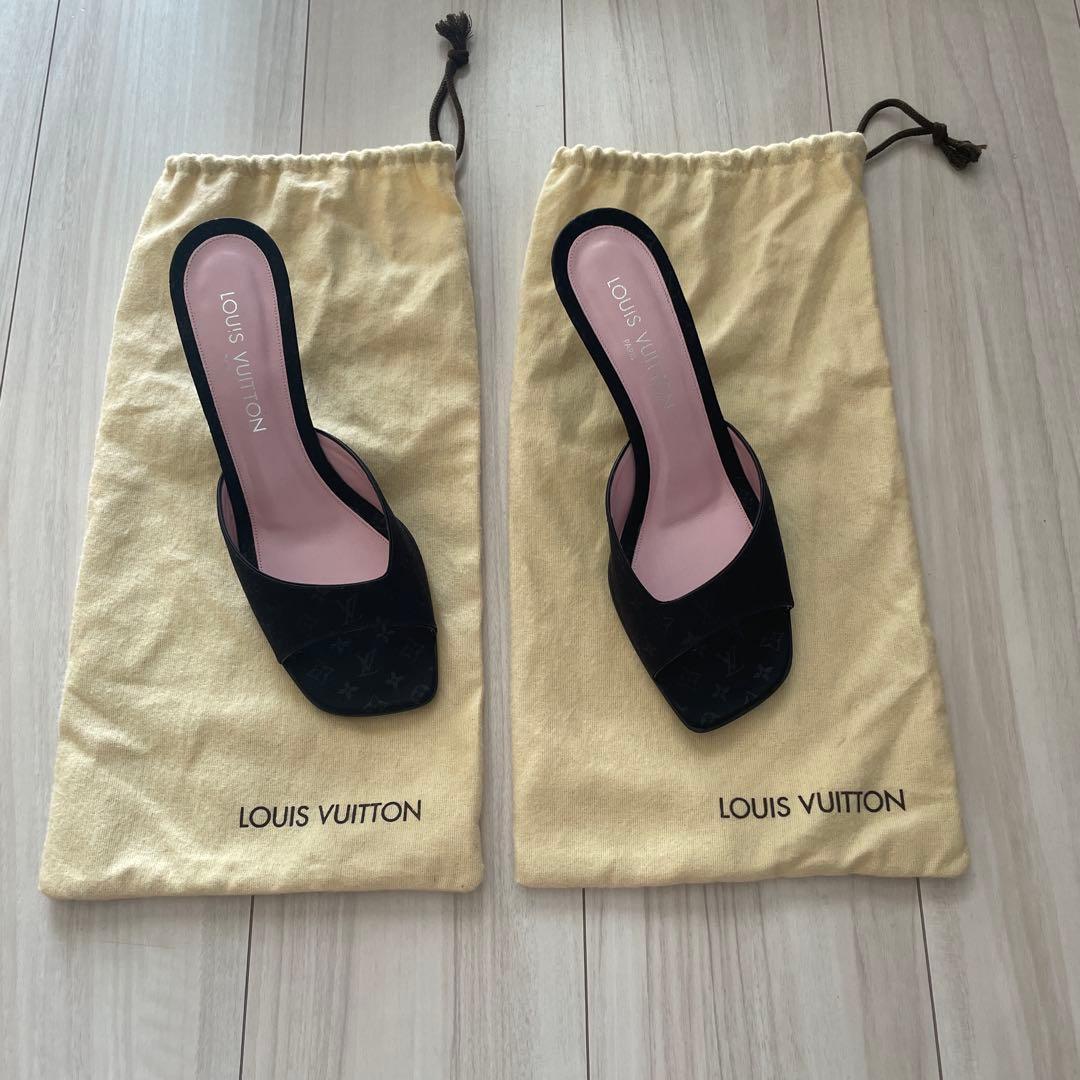 極美品【ルイヴィトン】LVミュール モノグラム 38 約24cm サンダル