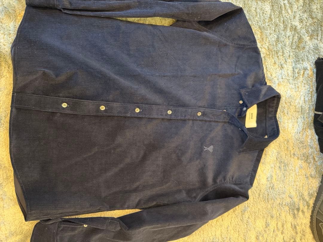 ami parisネイビー コーデュロイ長袖シャツ XS