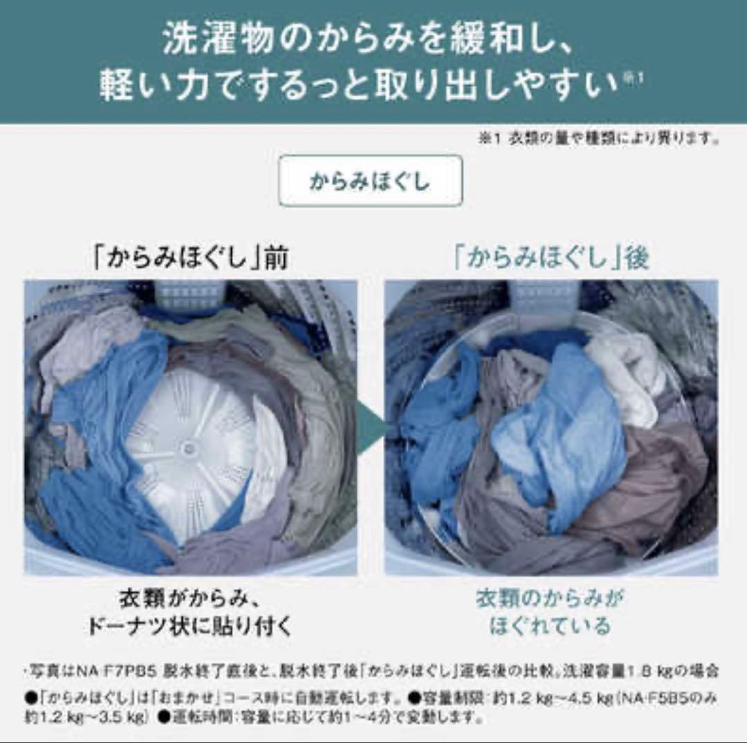 美品 2025年製 7Kgパナソニック 全自動電気洗濯機 NA-F7PB3