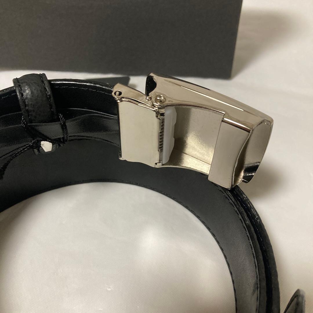 【新品タグ付箱入】バレンシアガ ベルト ★レザー.BBロゴバックル .ブラック