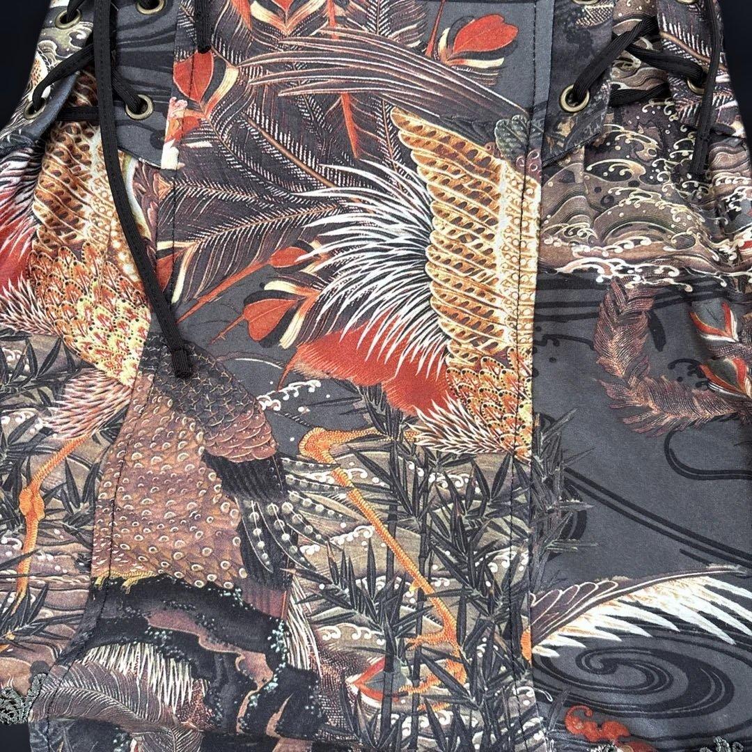 OzzOneste オッズオン オッズオネスト 和柄長袖ひざ丈ワンピース