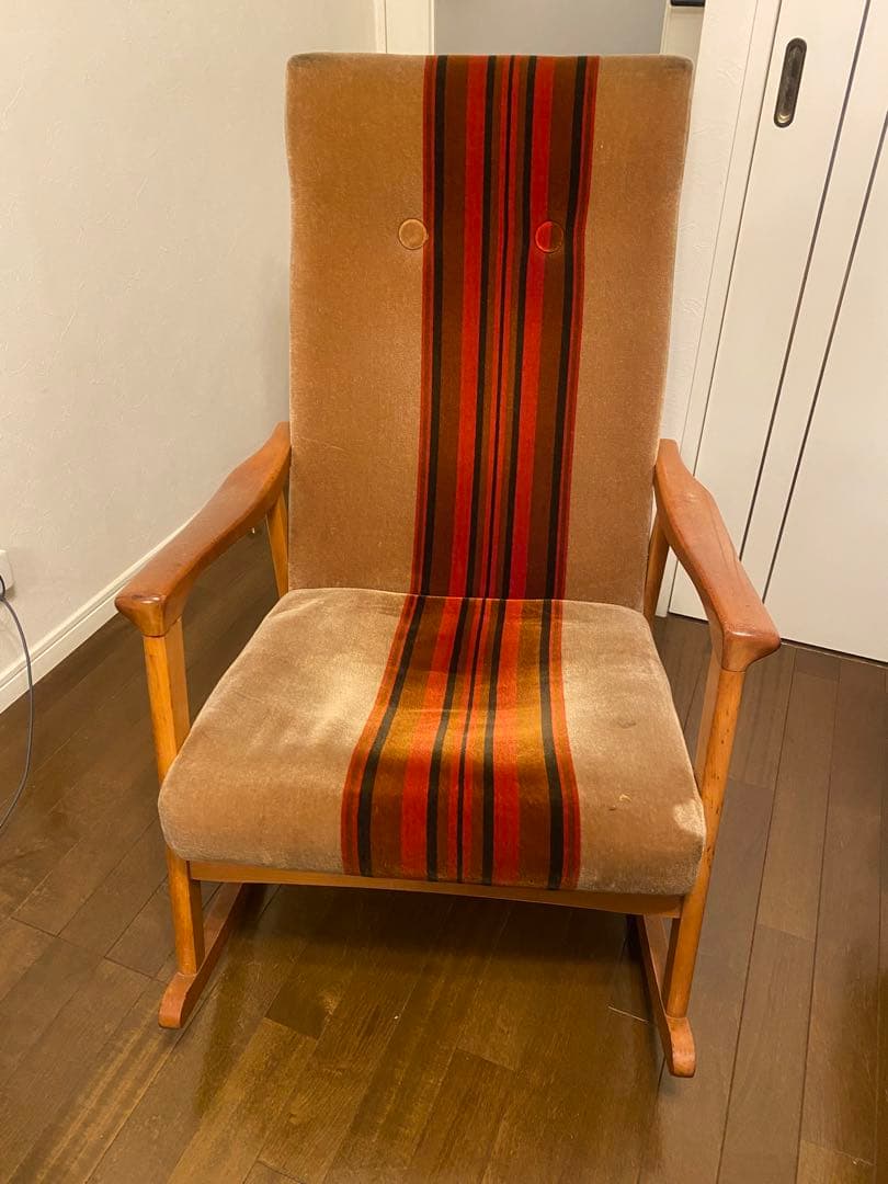 1*3様 ビンテージ　ロッキングチェア　モケット　☆ミッドセンチュリー　昭和レト