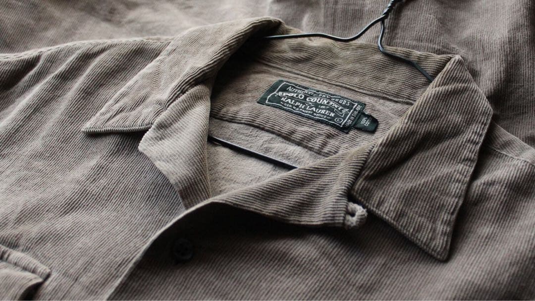 USA古着 ポロカントリーラルフローレン 開襟コーデュロイシャツ長袖 メンズXL