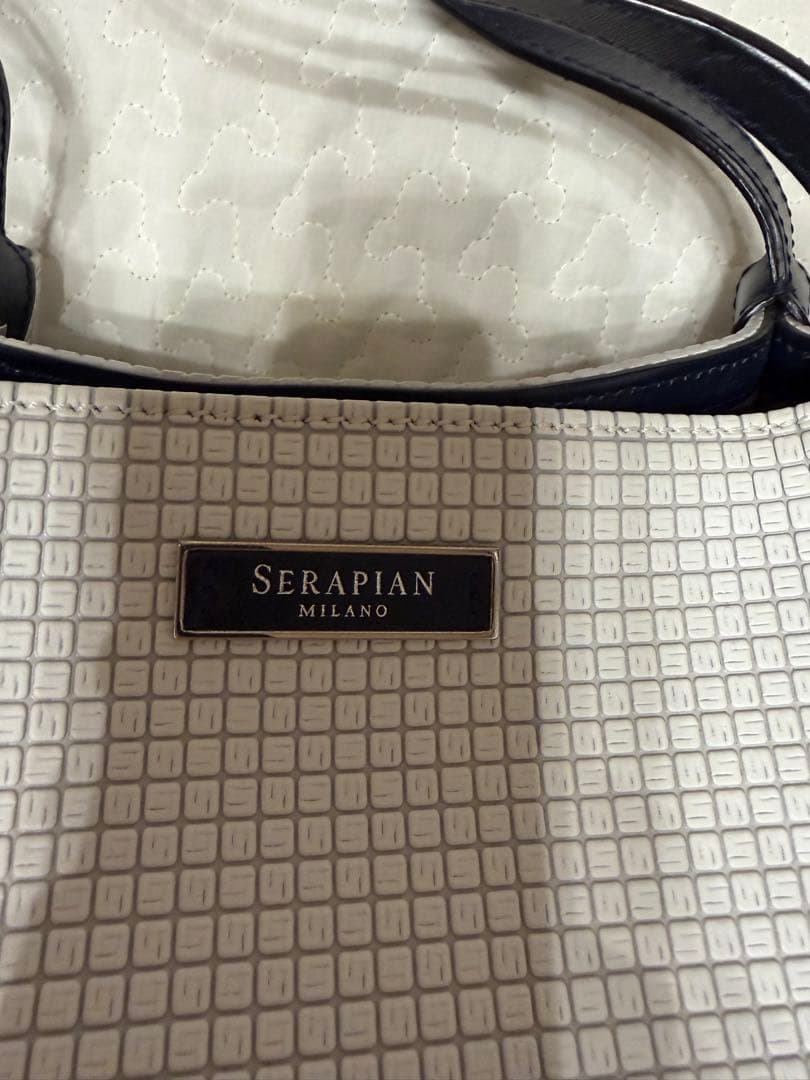 極美品SERAPIAN セラピアン　トートバッグ　ホワイトSTEPAN製