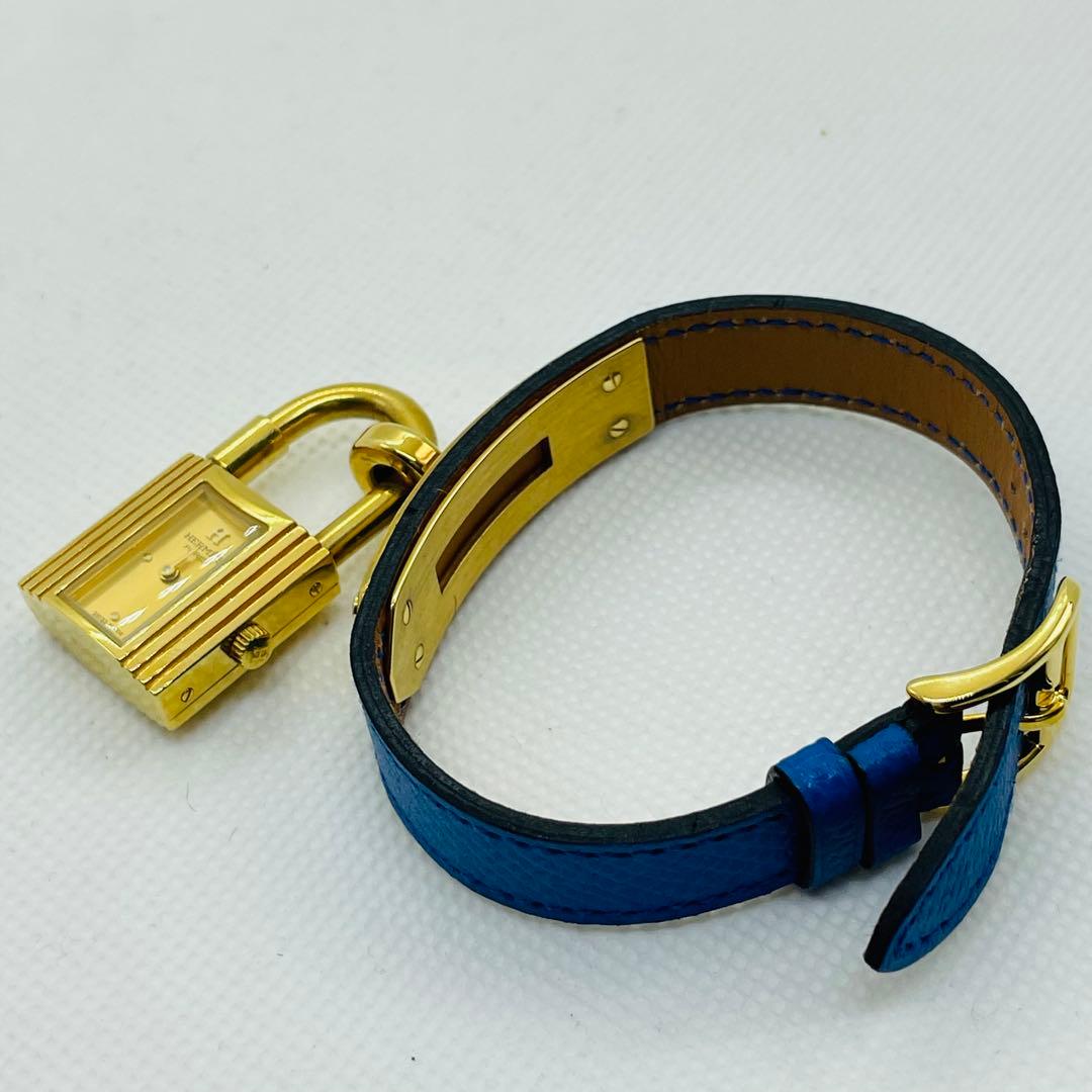 美品HERMES エルメス ケリーウォッチ GP/革 ゴールド文字盤 箱付き