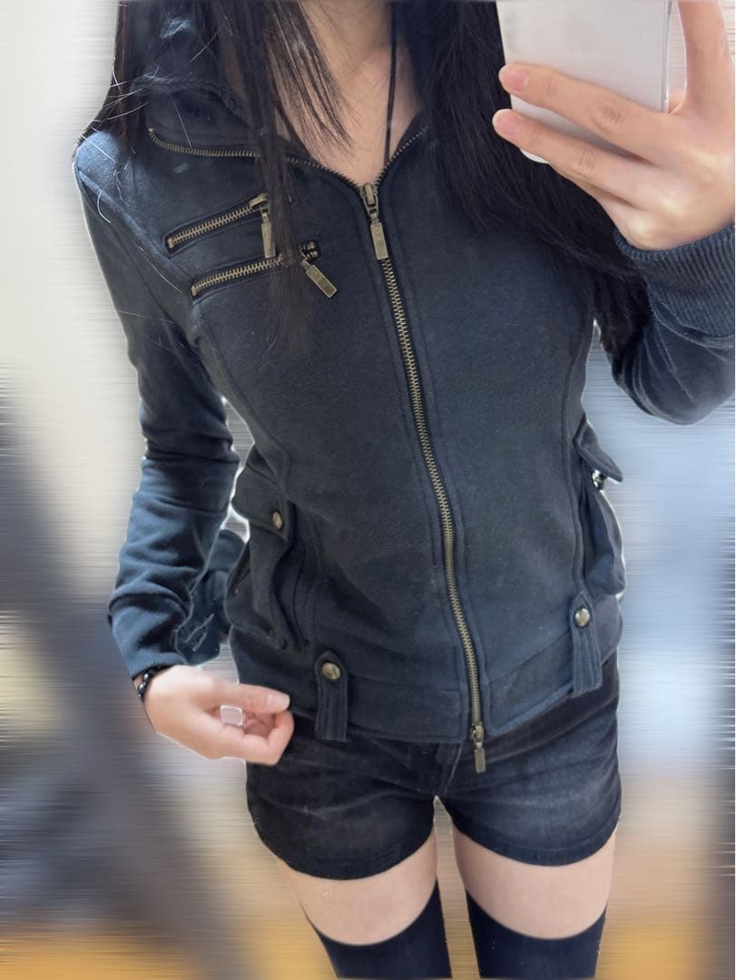 00s y2k archive 平成ギャル グランジ ギミック ジップパーカー